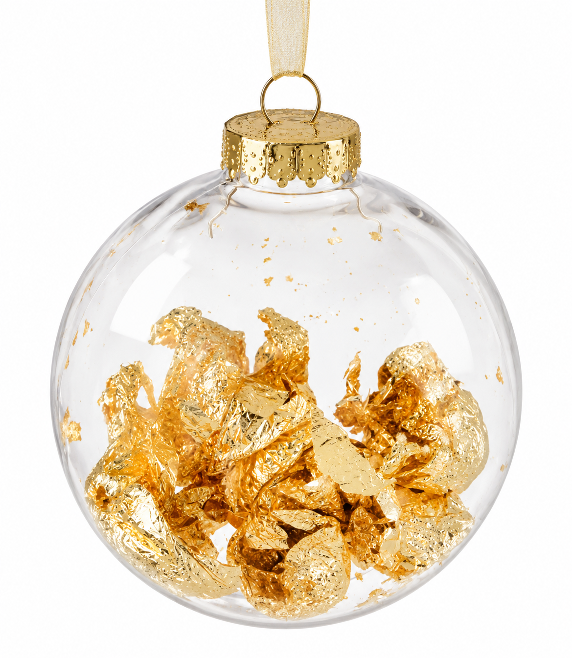 Şeffaf Gold Foil Yılbaşı Ağaç Süsü