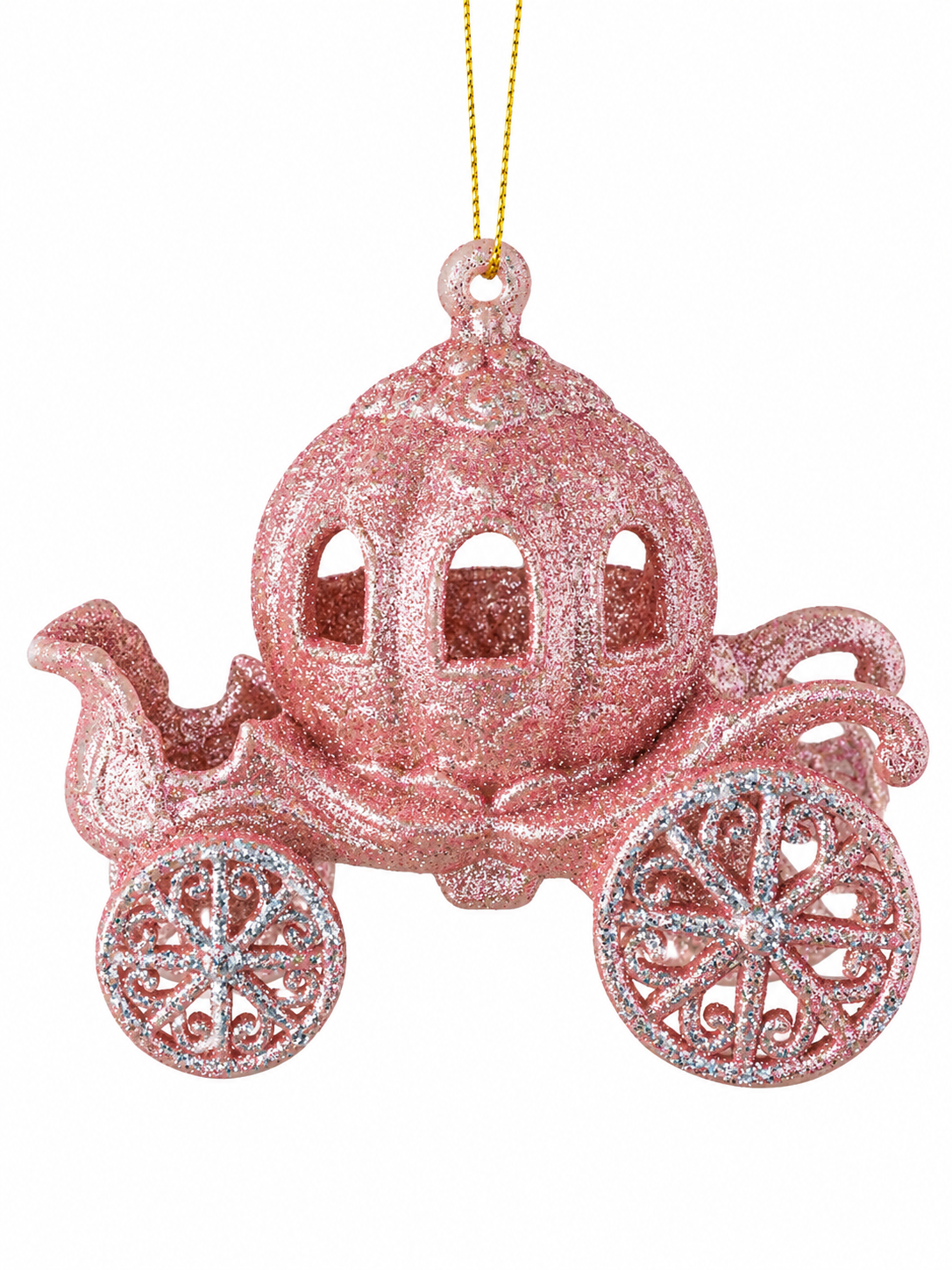 Pembe Glitter Balkabağı Araba Yılbaşı Ağaç Süsü