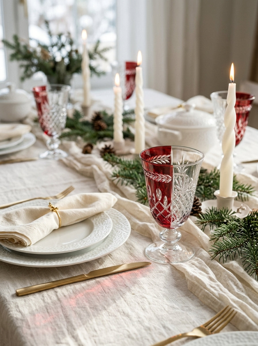 Valmont Christmas Ruby Kristal Kadeh