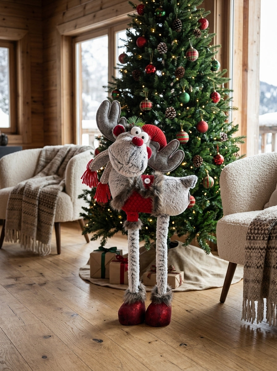 Rudolph Winter Kırmızı Montlu Dekoratif Yılbaşı Geyiği - 86 CM