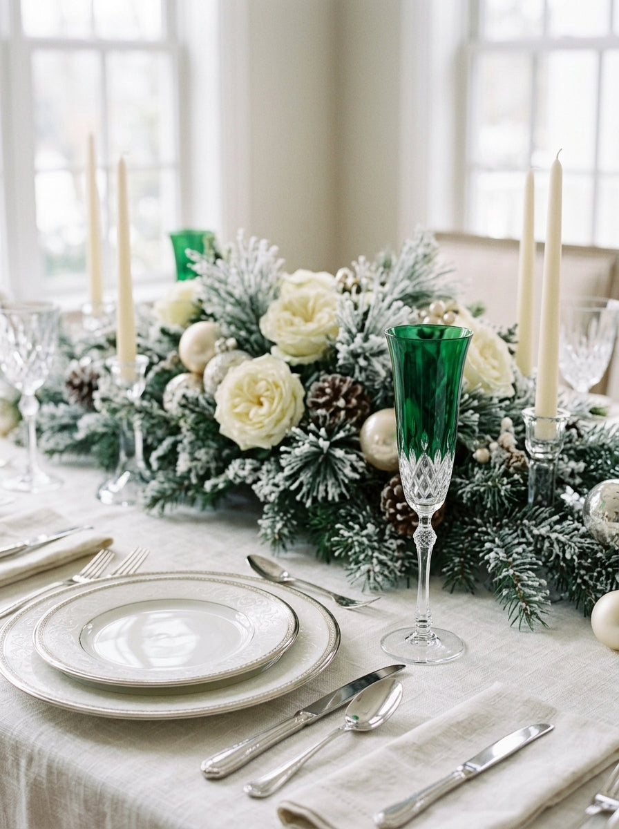 Celeste Christmas Emerald Flüt Şampanya Kadehi