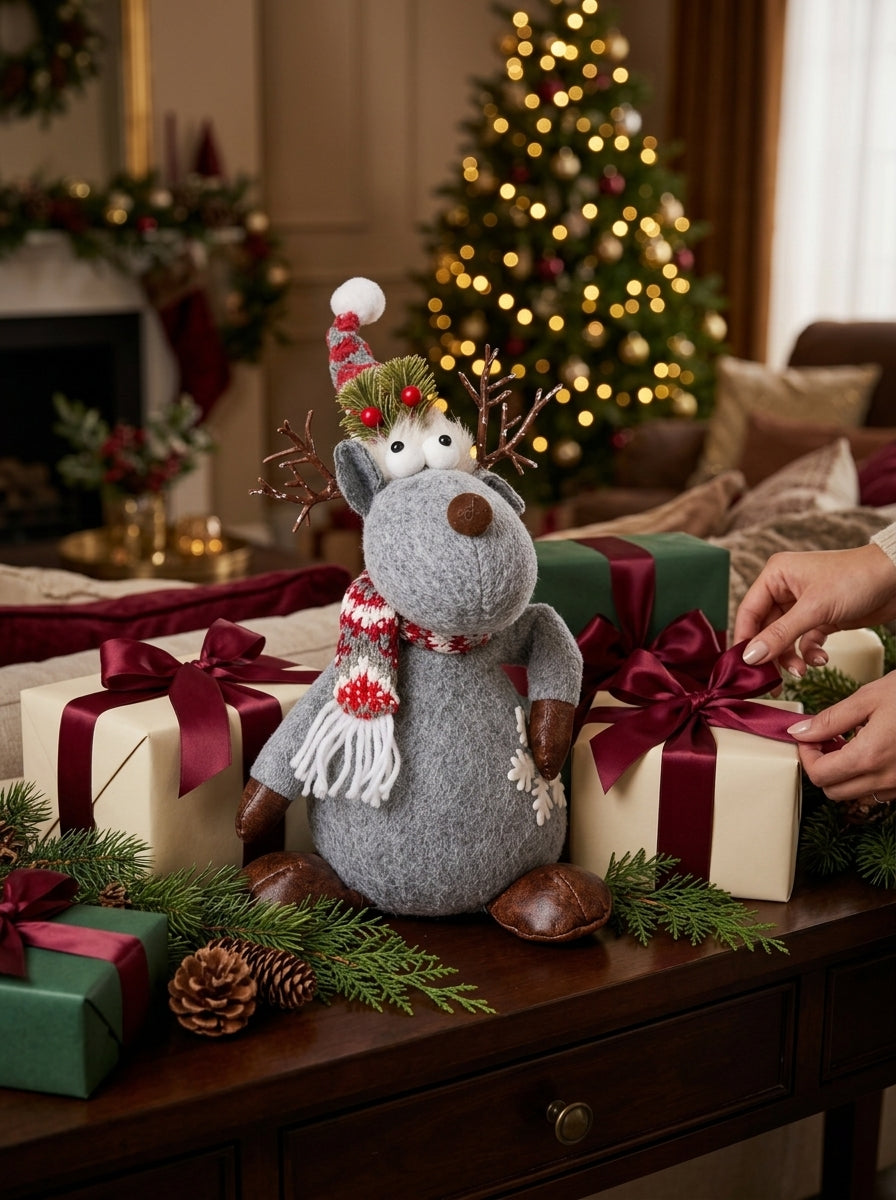 Rudolph Nordic Joy Grey Decorative Christmas Reindeer – 40 CM
