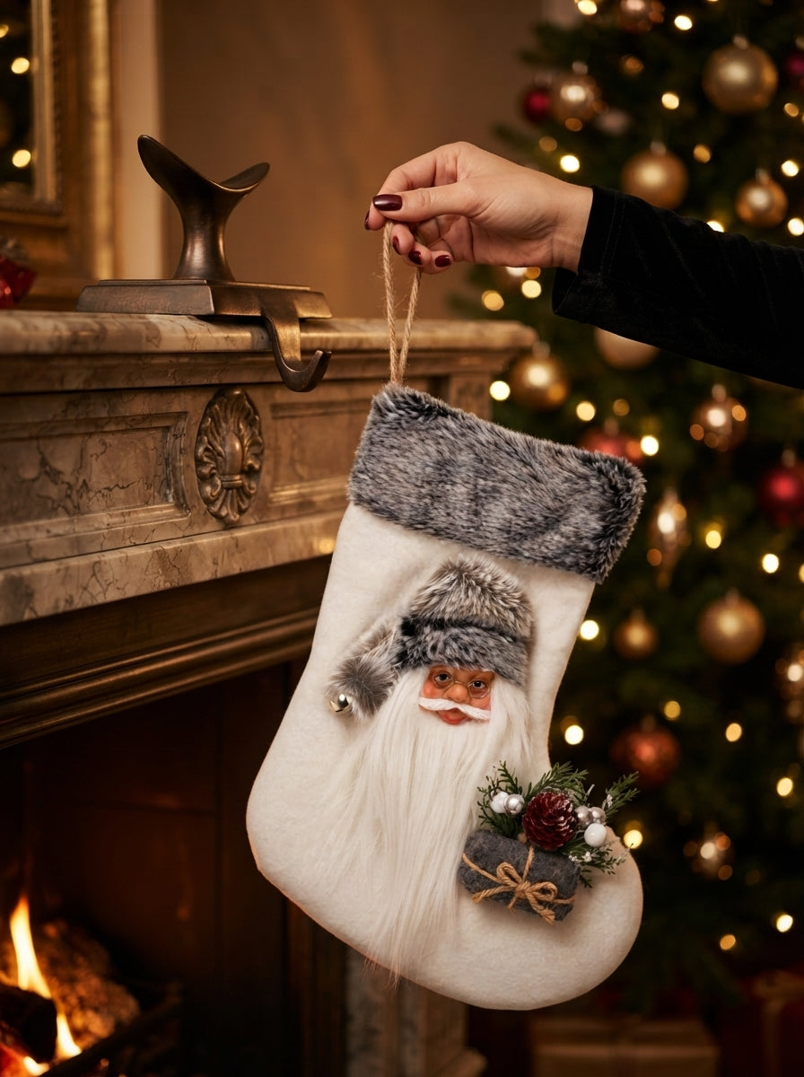 Winter Santa 3D Dekoratif Yılbaşı Çorabı