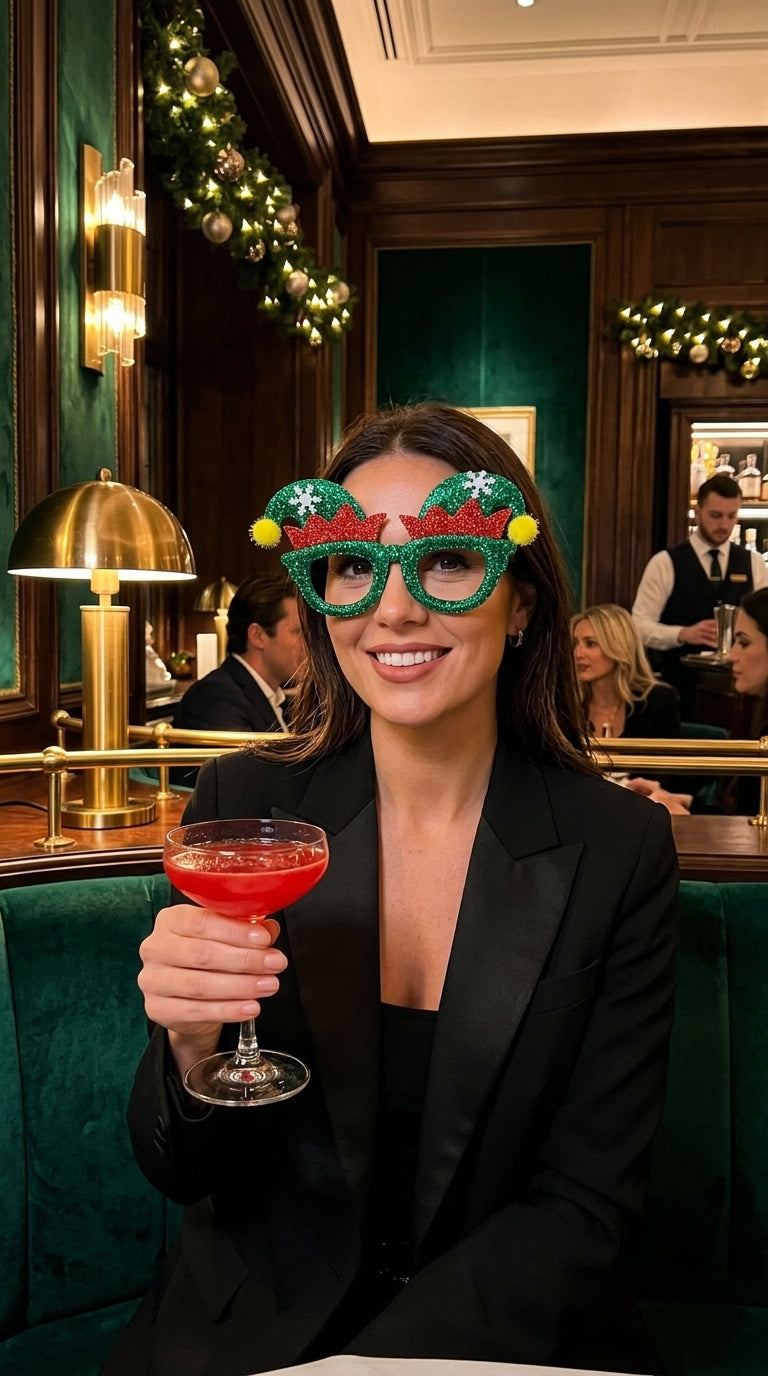 Christmas Elf Glitter Yılbaşı Parti Gözlüğü