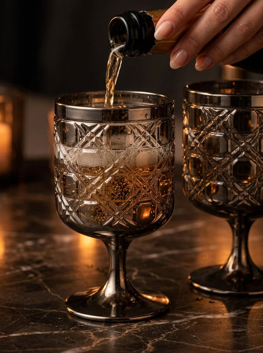 Christmas Classics – Titanium Geometric İkili Kristal Kadeh Seti