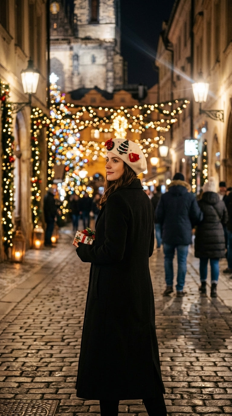 Christmas Charm Ekru Yılbaşı Şapka