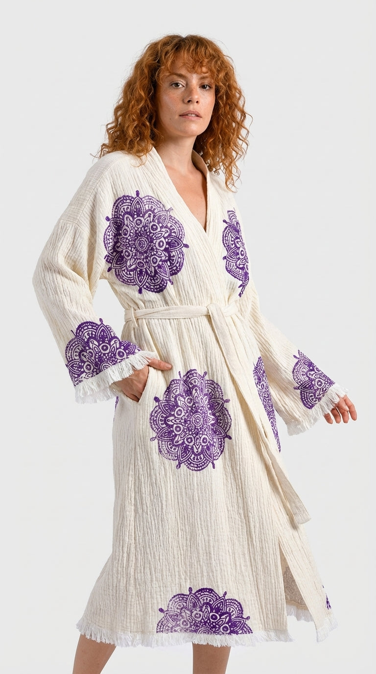 Natural Mandala Drift Kimono