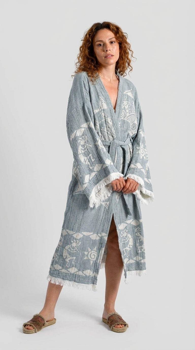 Gray Dreamcatcher Kimono