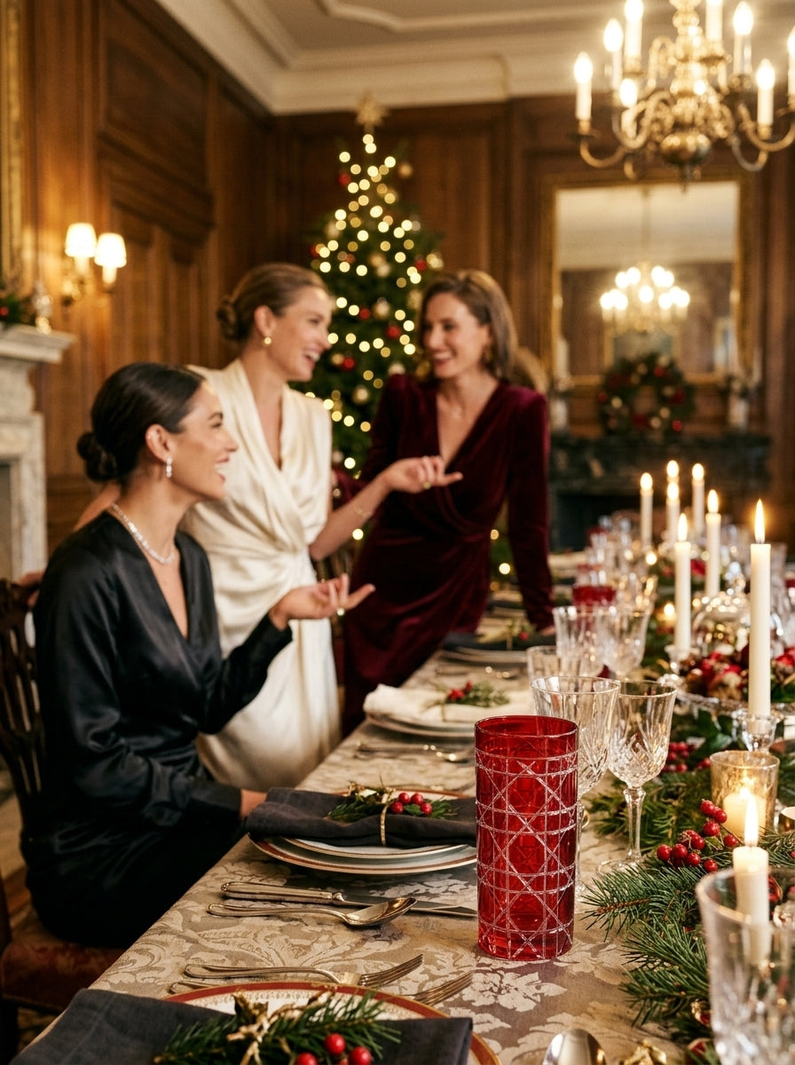 Vetro Christmas Ruby Uzun Su Bardağı
