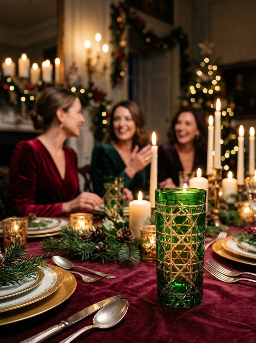 Vetro Christmas Emerald Uzun Su Bardağı