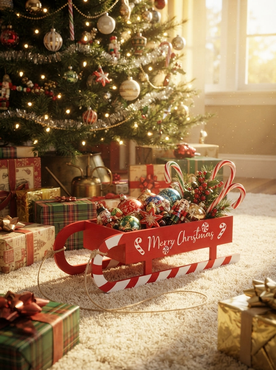 Merry Christmas Dekoratif Kızak
