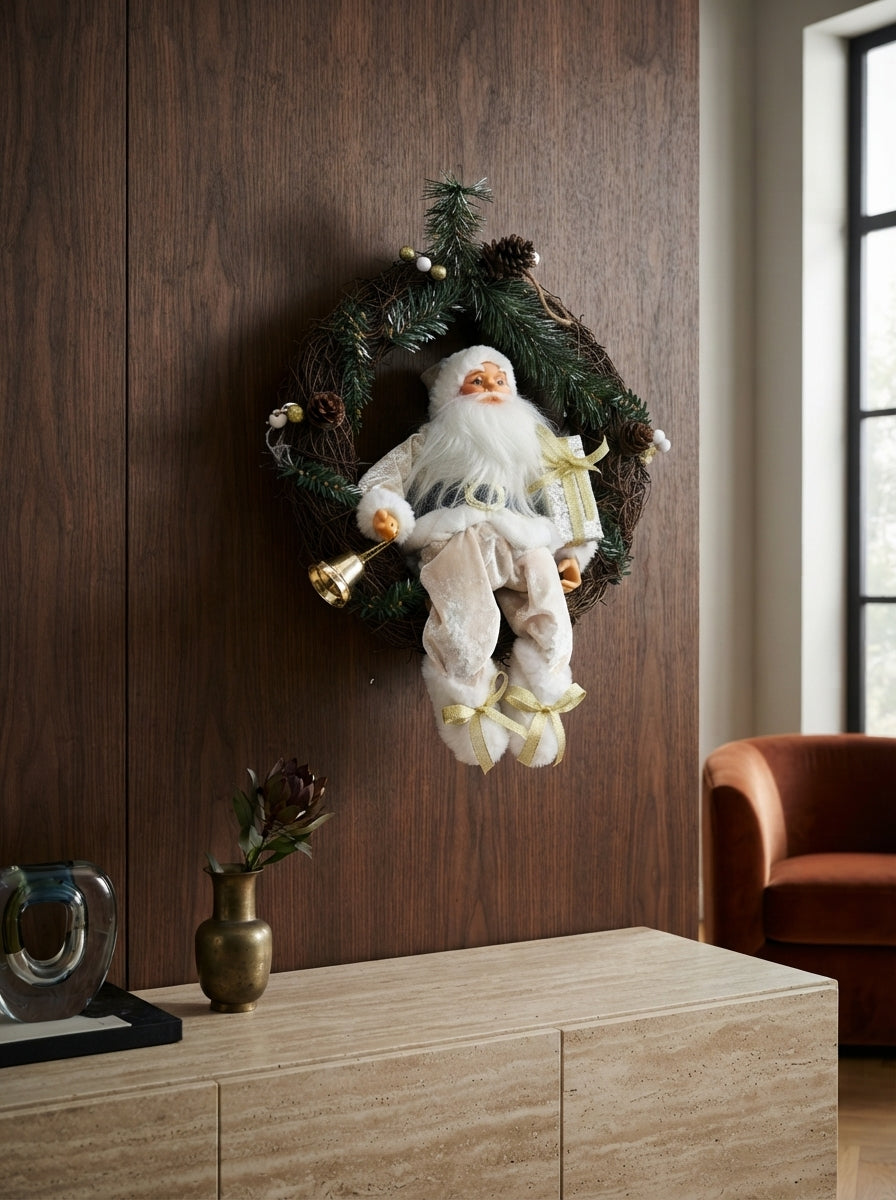 Ivory Gold Santa Dekoratif Yılbaşı Kapı Süsü - 40 CM