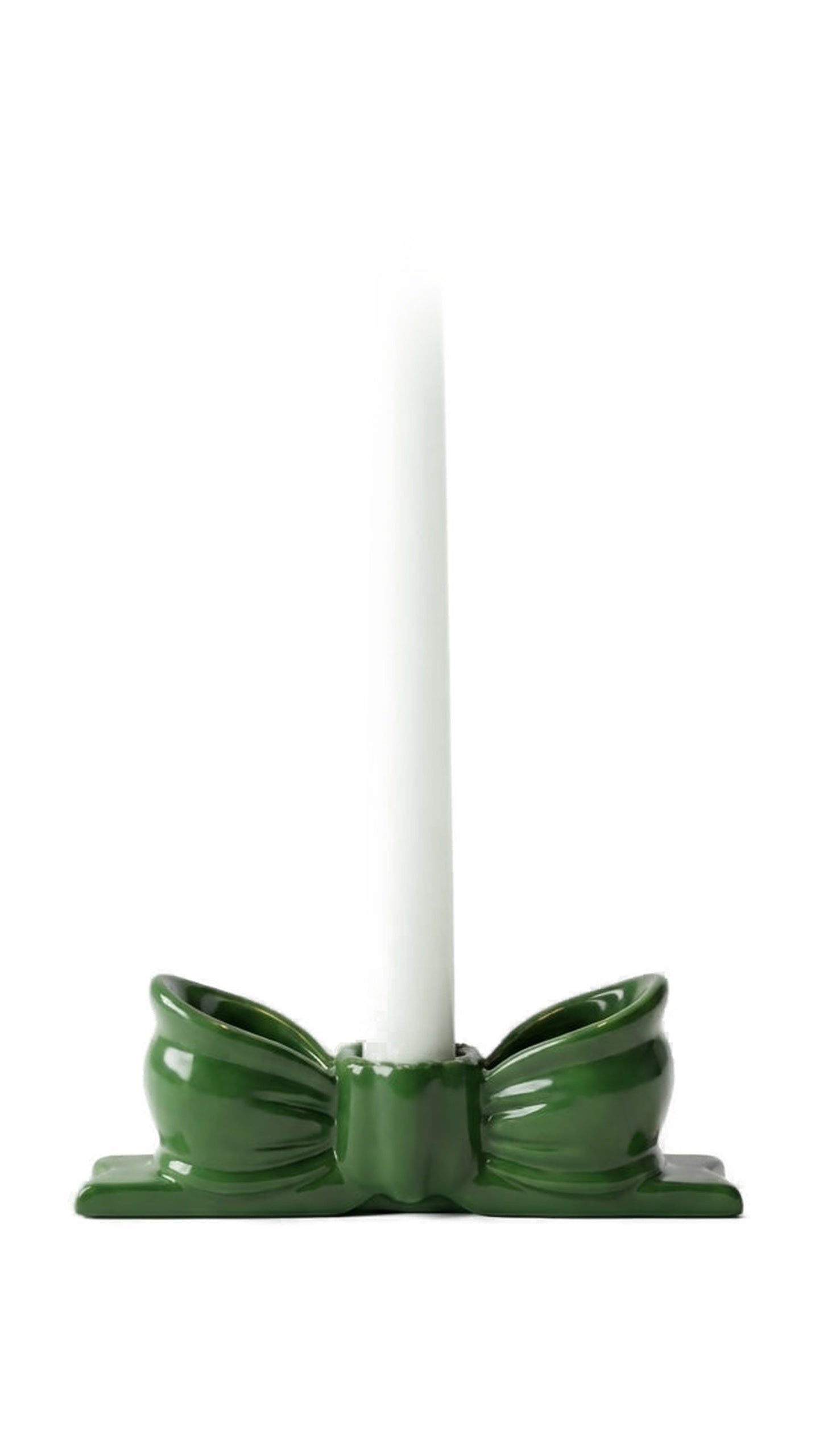 Green Ribbon Candlestick Candle Holder