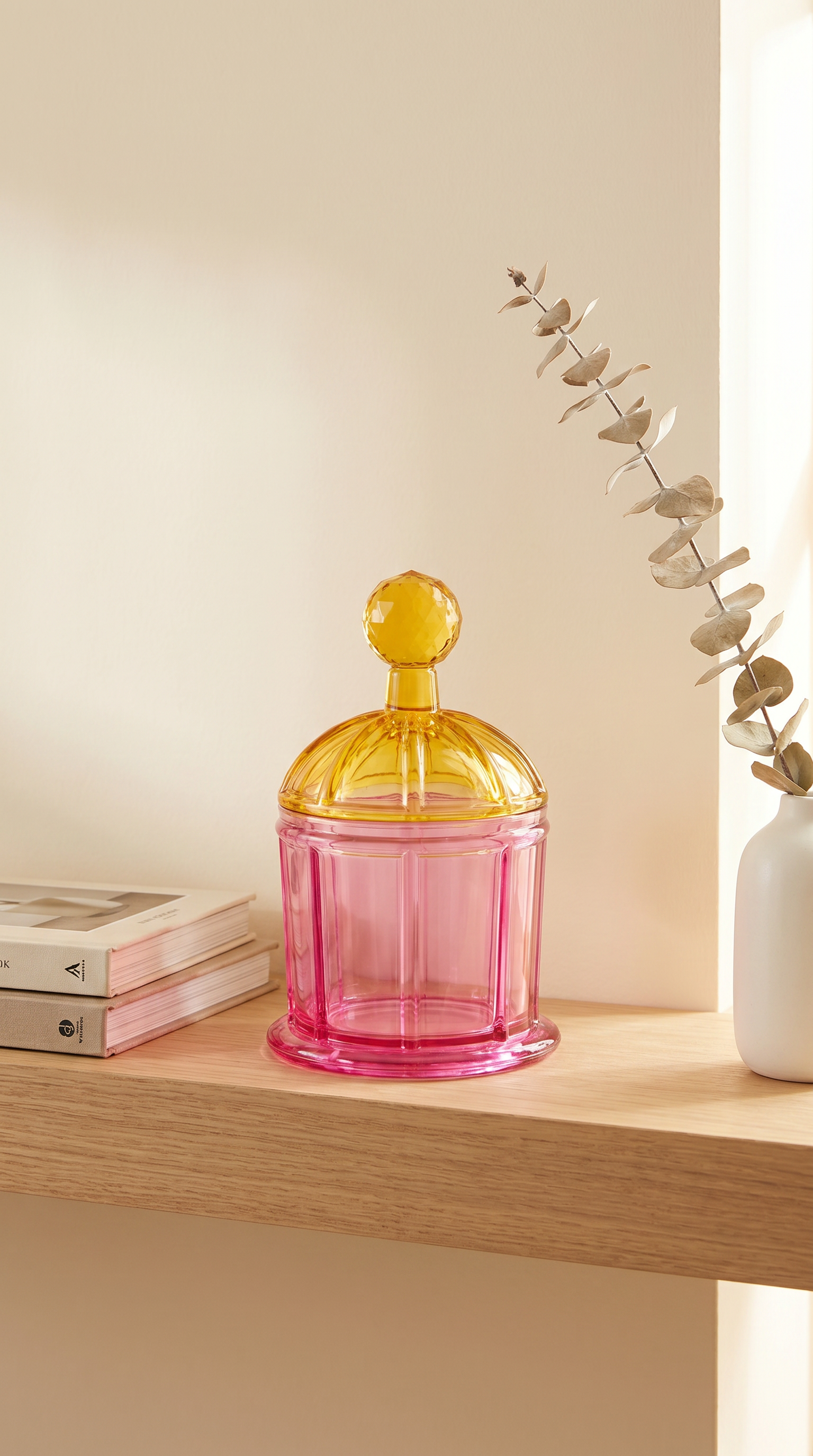 Lumi Kapaklı Kristal Obje-Pink