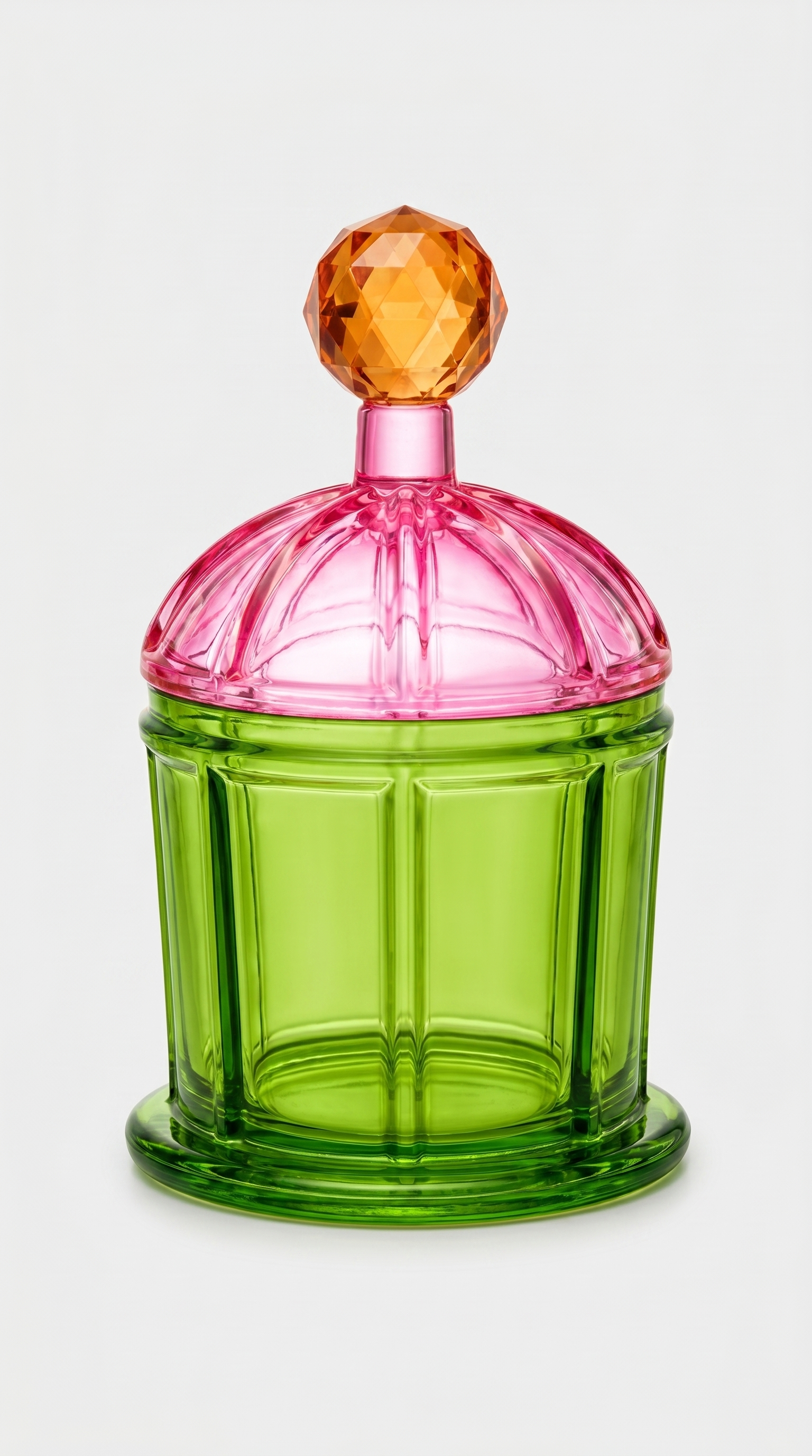 Lumi Kapaklı Kristal Obje-Rose Green