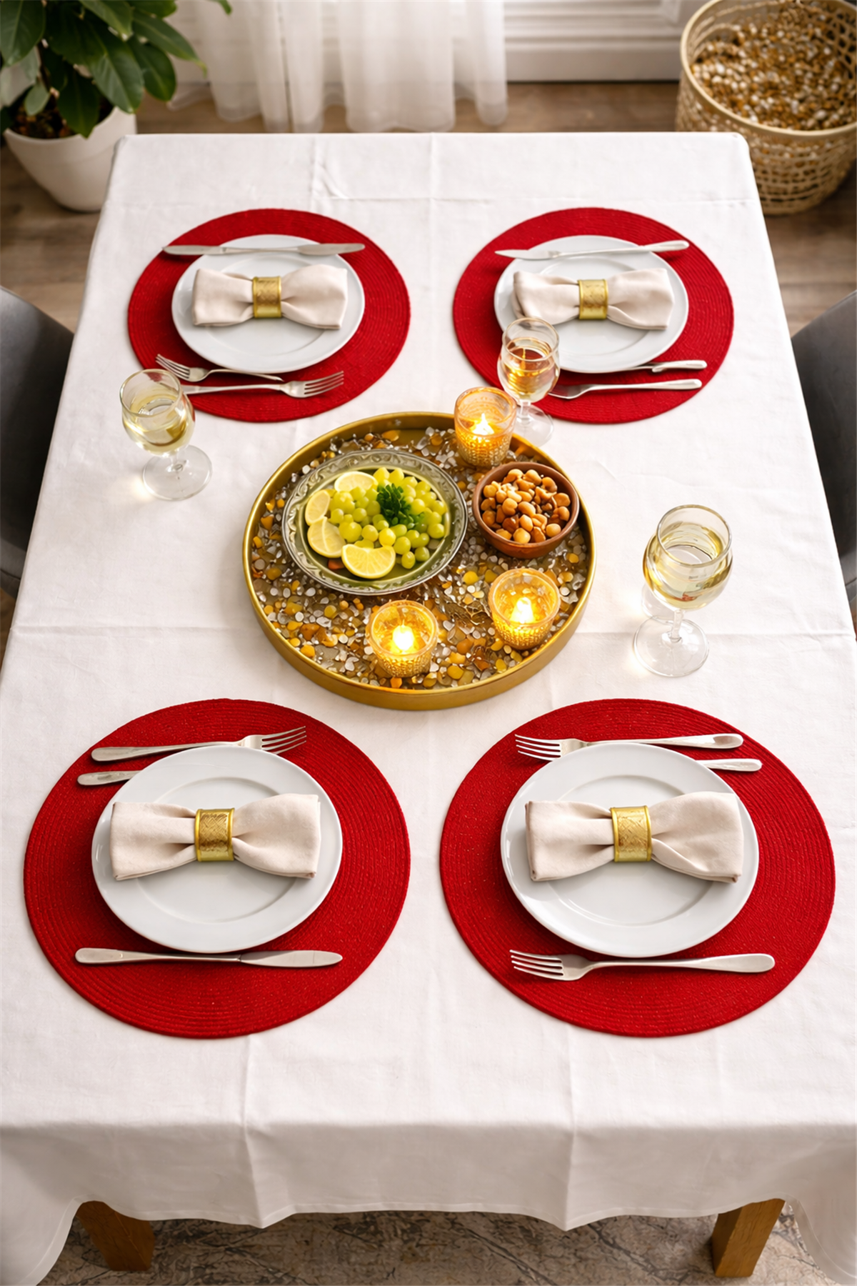 Beige Tablecloth