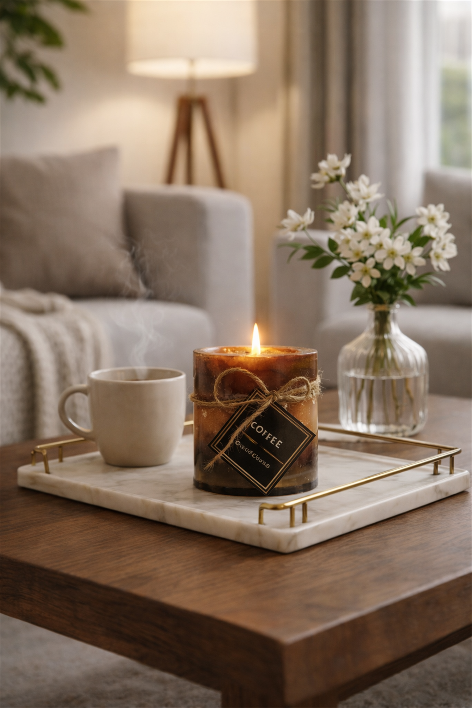Coffee Scented Pillar Candle