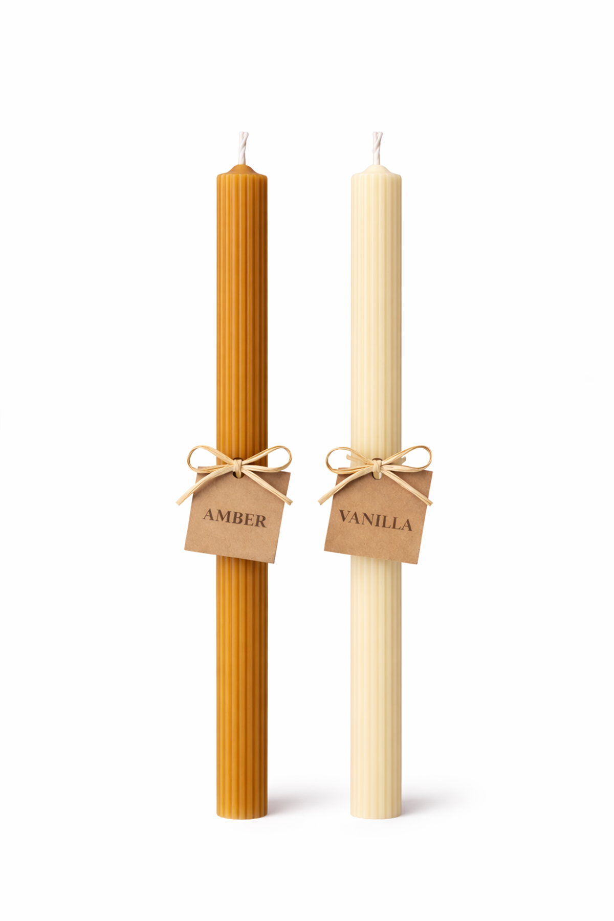 Vanilla & Amber Scented 4-Pack Pillar Candle