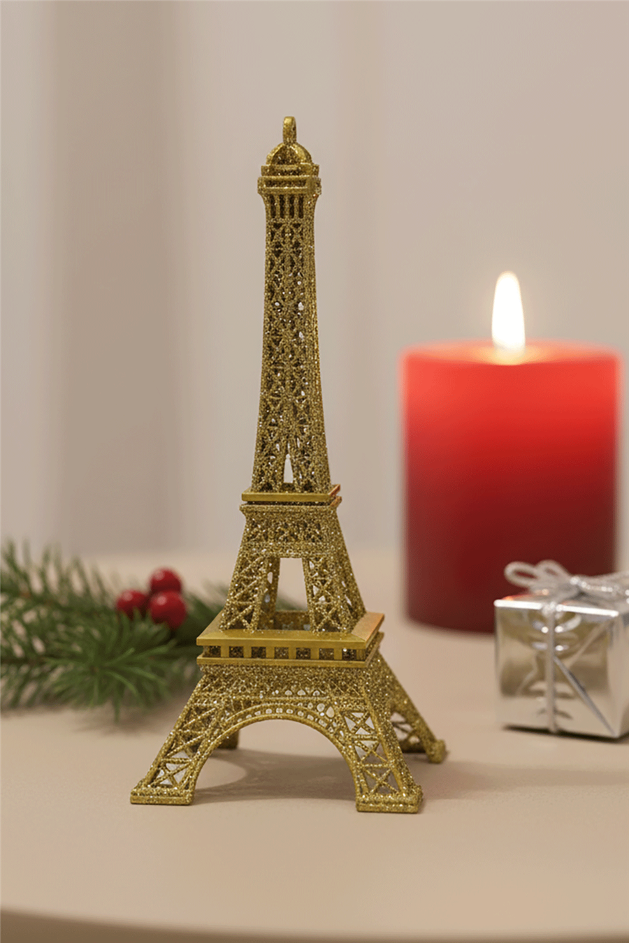 Gold Eiffel Tower Tree Ornament