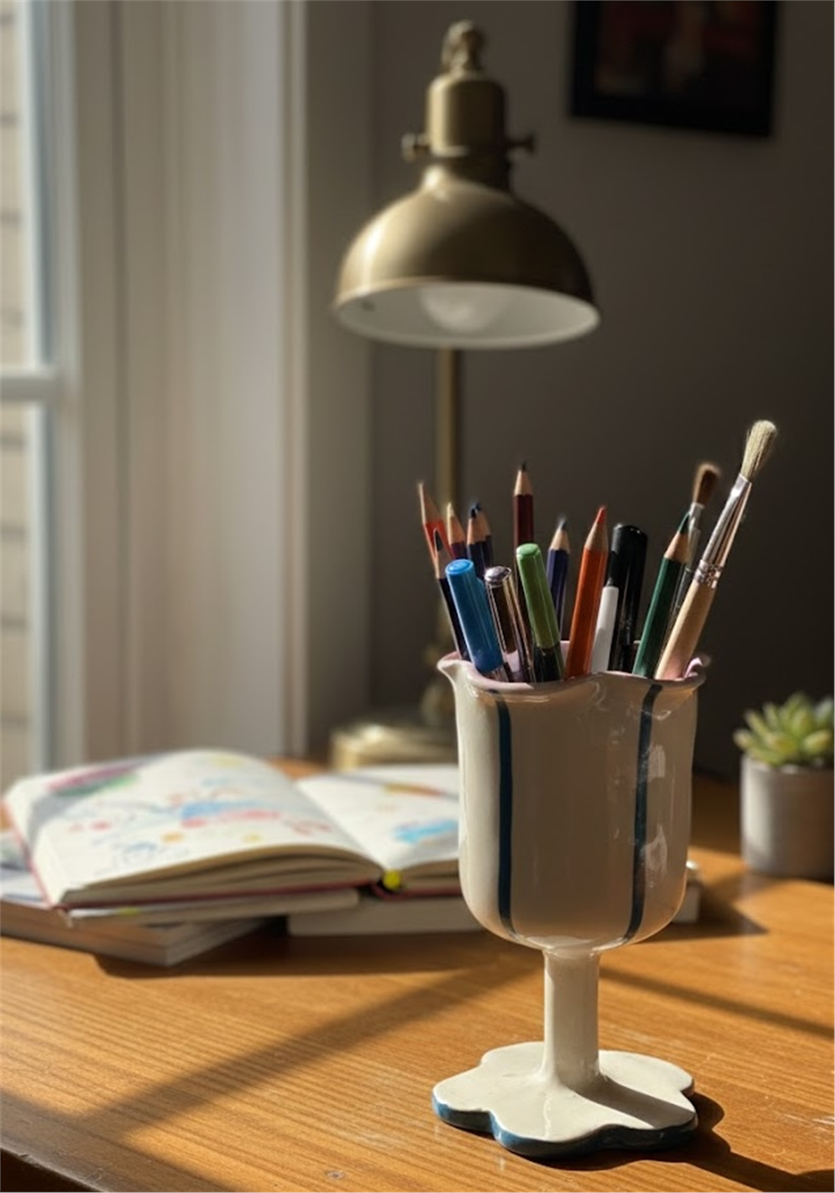 Handmade Ceramic Goblet – Hand-Painted Detail