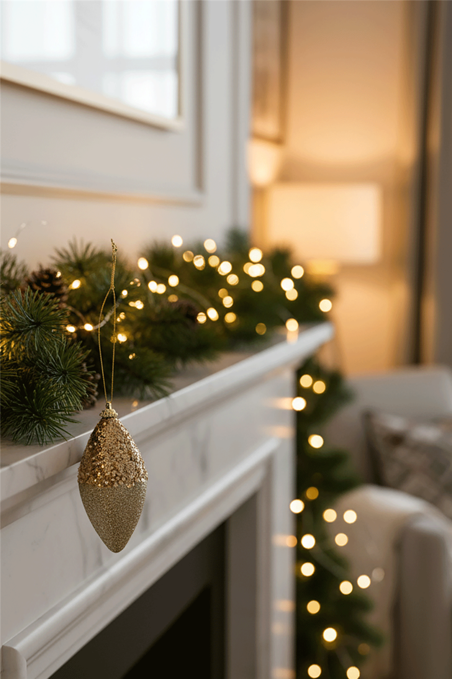 Golden Pinecone Hanging Tree Ornament