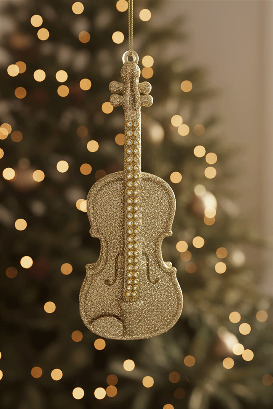 Golden Violin Tree Ornament