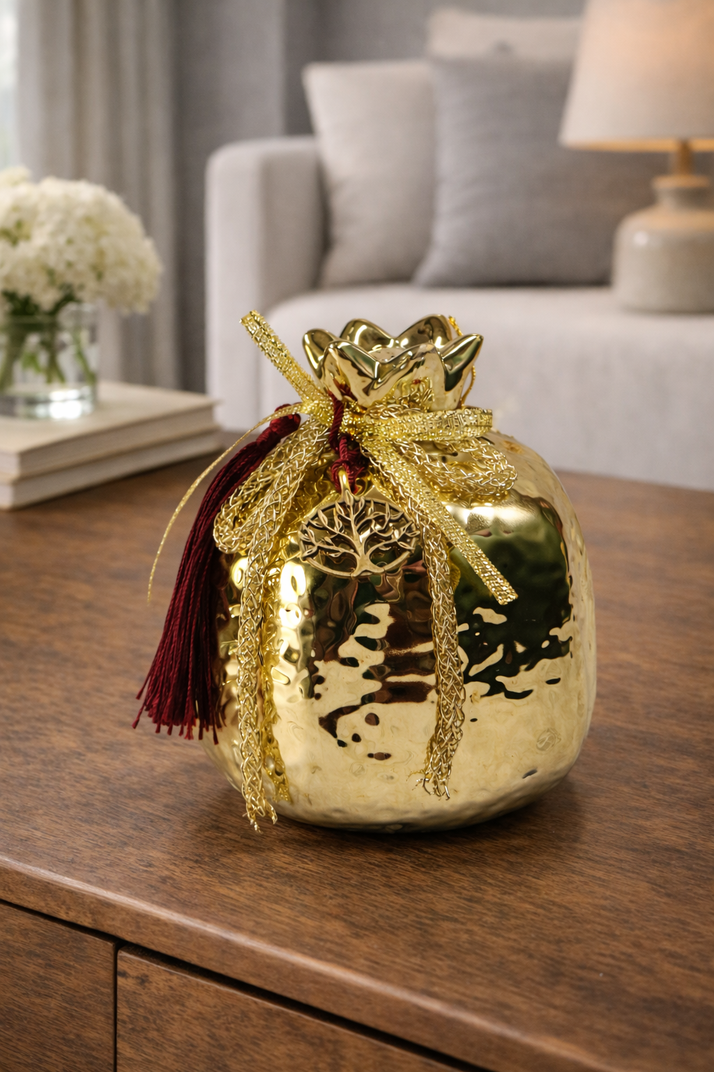 Gold Nar Formlu Dekoratif Obje