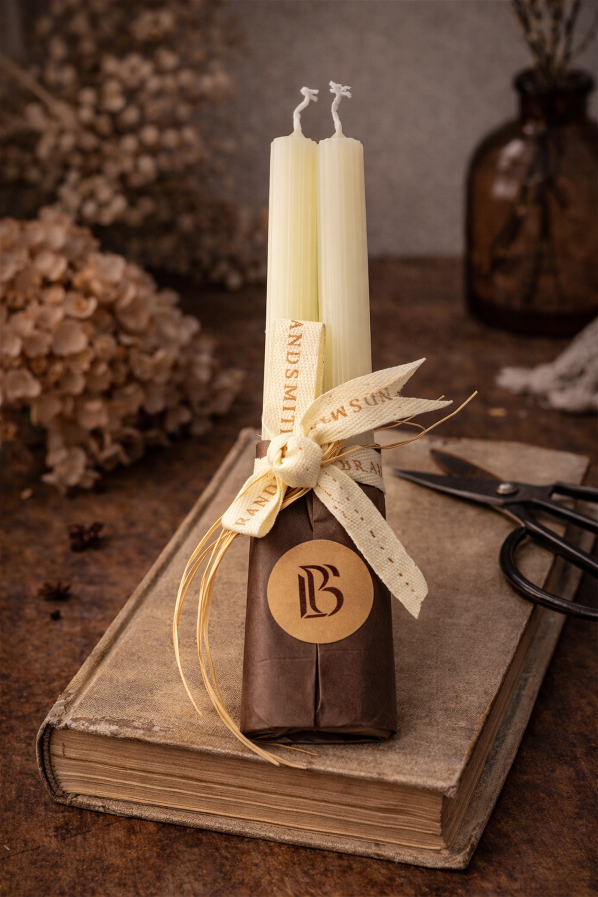 2-Piece Vanilla Scented Pillar Candle Set