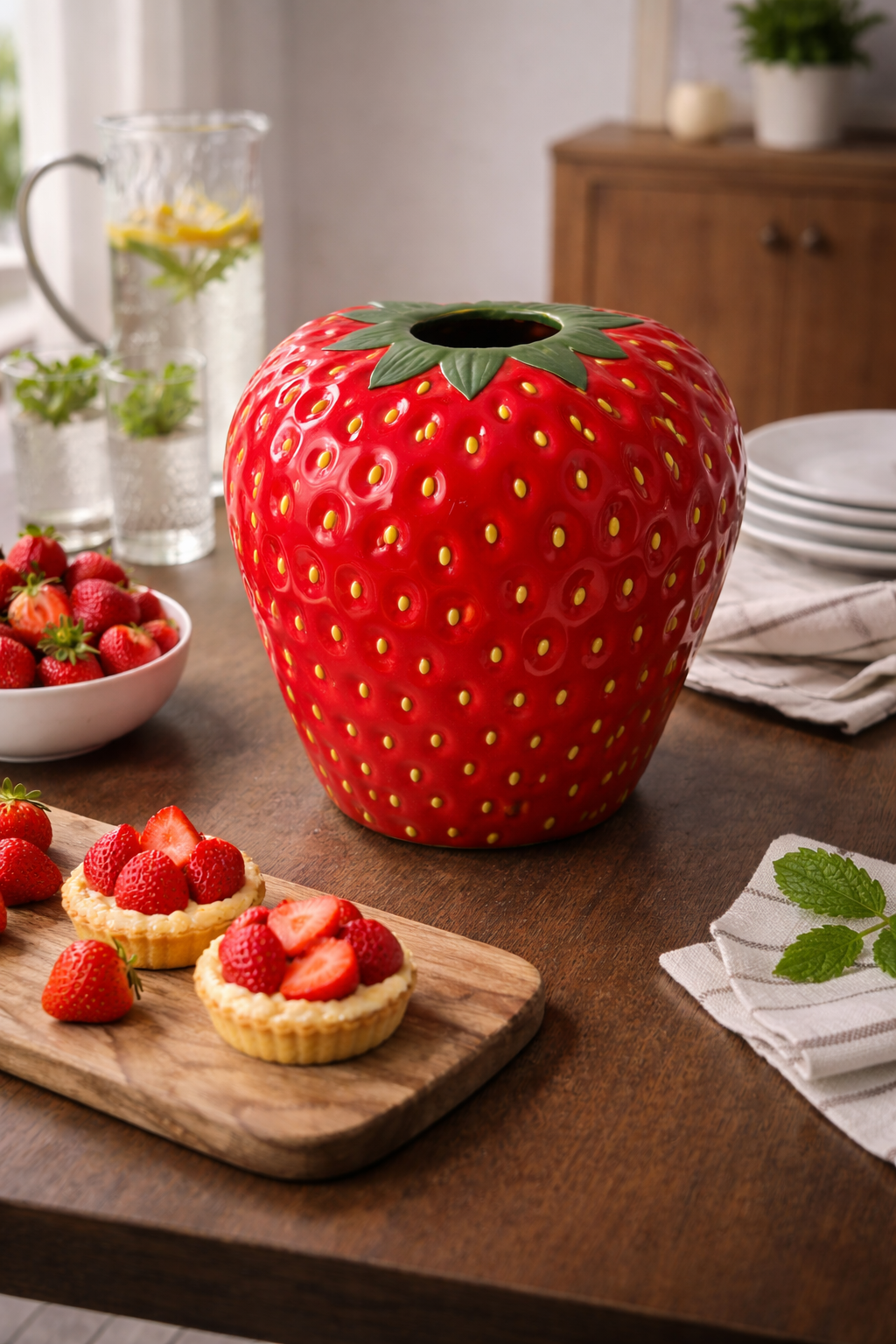 Strawberry-Shaped Decorative Vase