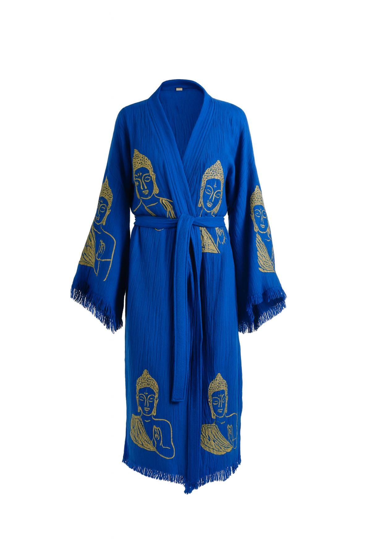 Blue Serenity Buddha Kimono