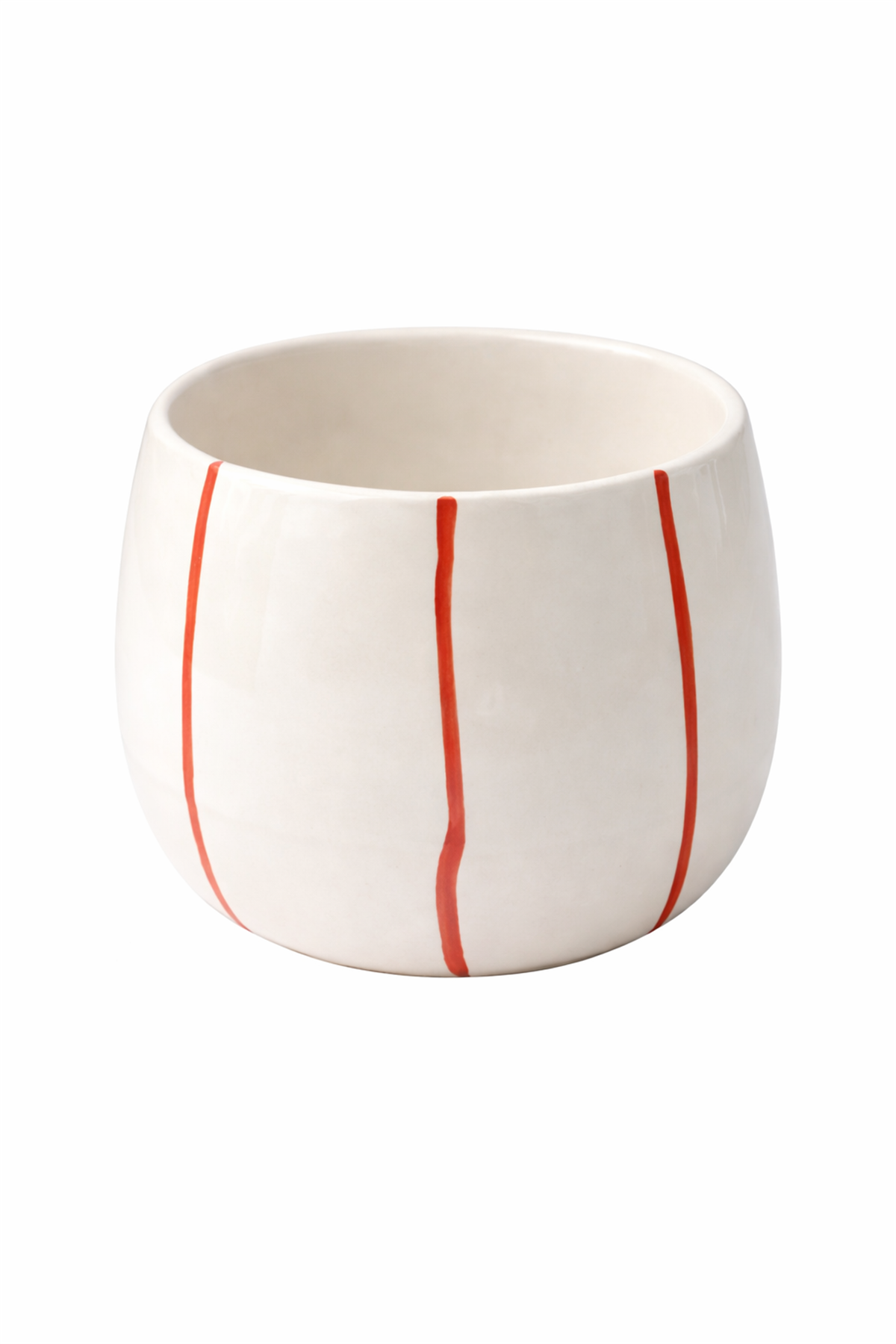 Kırmızı Çizgili Seramik Bardak