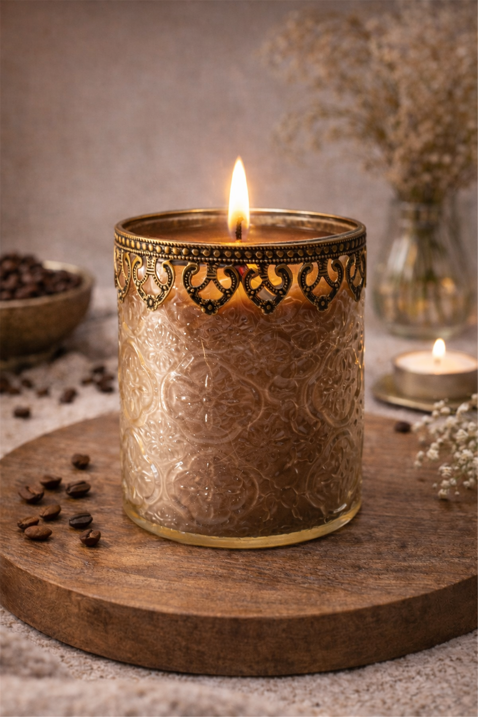 Vintage Glass Candle Holder