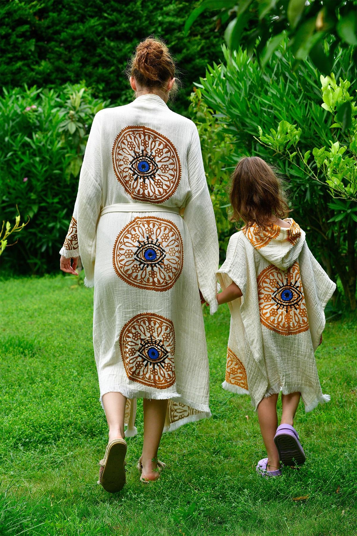 Mandala Eye Mom & Kid Poncho Set