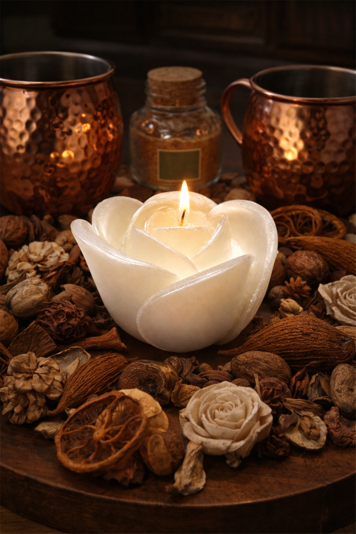 Flower-Shaped Decorative Candle