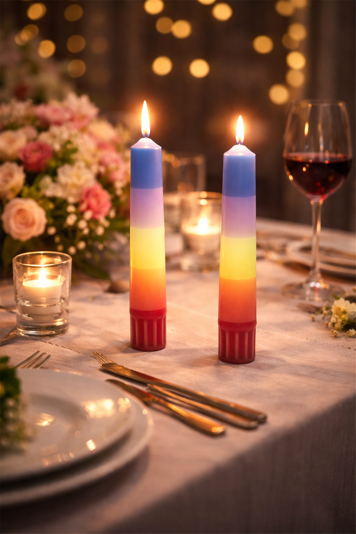 Handmade Decorative Candle Holders - Set of 2 - Color Variant 4