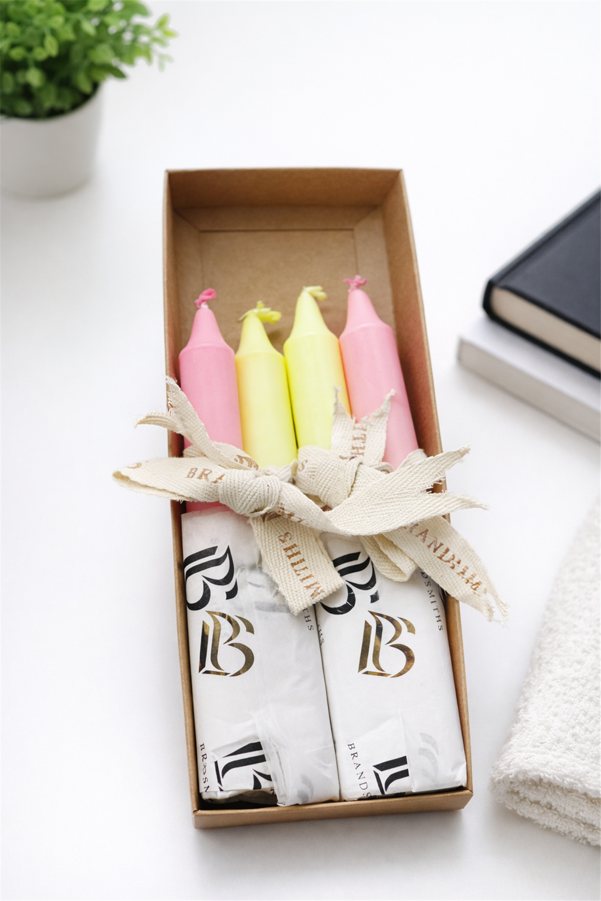Handmade Decorative Candlestick Candles - Set of 4 - Color Variant 5