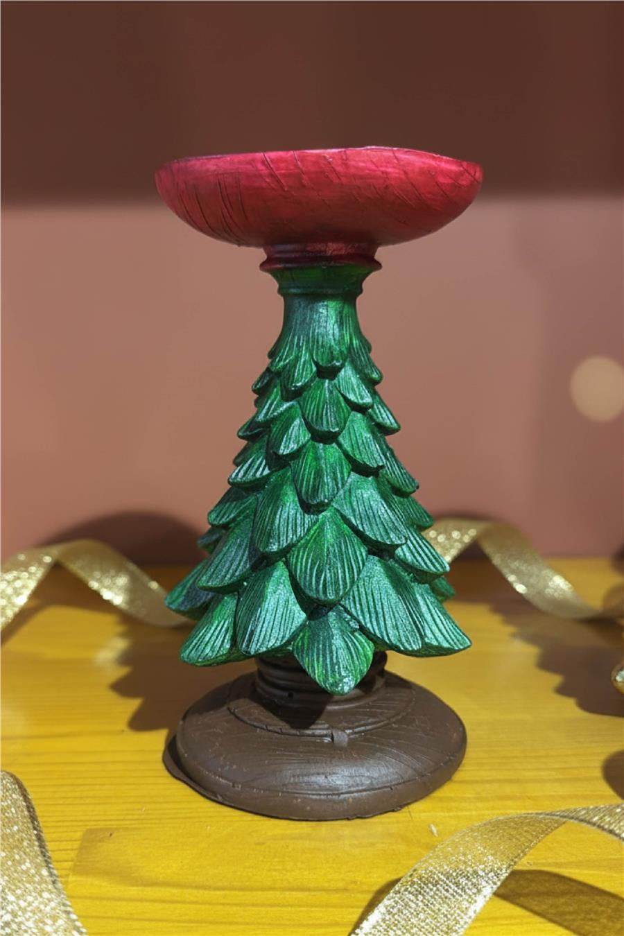 Ceramic Christmas Tree Shaped Candle Holder